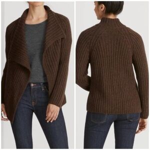 NAU NAZCA Women's Cardigan Superfine Alpaca Knit Brown Sweater L